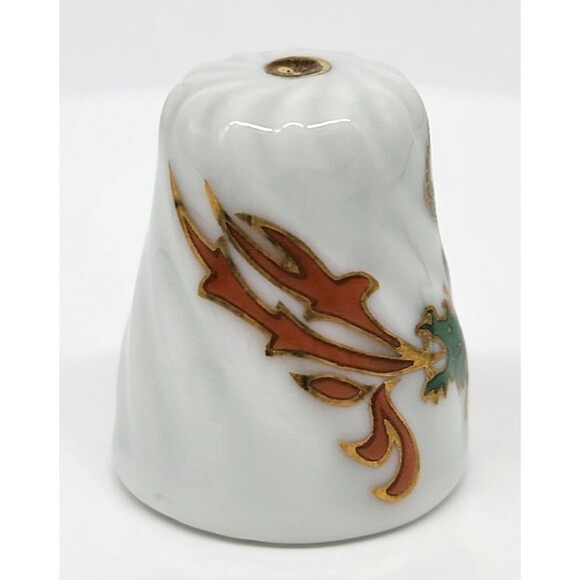 Dragon Scherzer Porcelain Thimble Gold Gilt West Germany Collectible Vintage - Picture 16 of 17